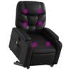 vidaXL Electric Stand up Massage Recliner Chair Armchair Black Faux Leather