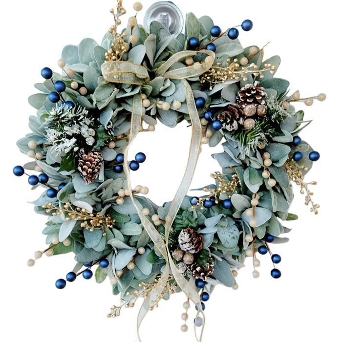 Lifebay Blueberry Eucalyptus Wreath with Golden Accents