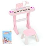 Costway 37-Key Kids Digital Piano Musical Toy w/Lights&Mic