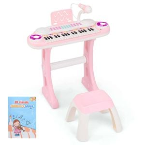 Costway 37-key Kids Digital Piano Musical Toy W/lights&mic