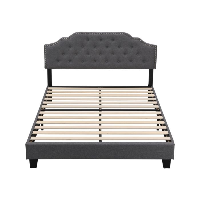 IHOMDEC BEF02 Double Size Bed Frame Base Mattress Platform Grey