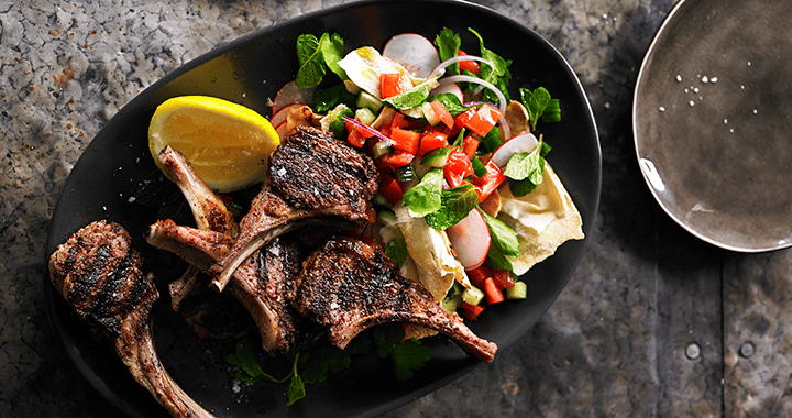 Grilled Sumac Lamb Cutlets With Fattoush Recipe | Matador BBQs
