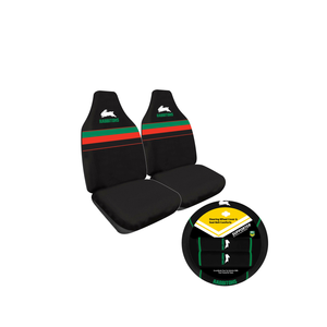 South Sydney Rabbitohs Official Nrl Seat Cover And Steering Wheel Cover Combo