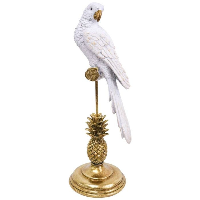 LVD Resin Sculpture King Parrot Bahama Gold Stand Home/Office Decor 40.5cm