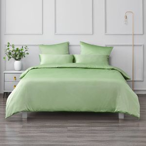 Dreamaker Matte Satin Quilt Cover Set Sage - King Single Bed