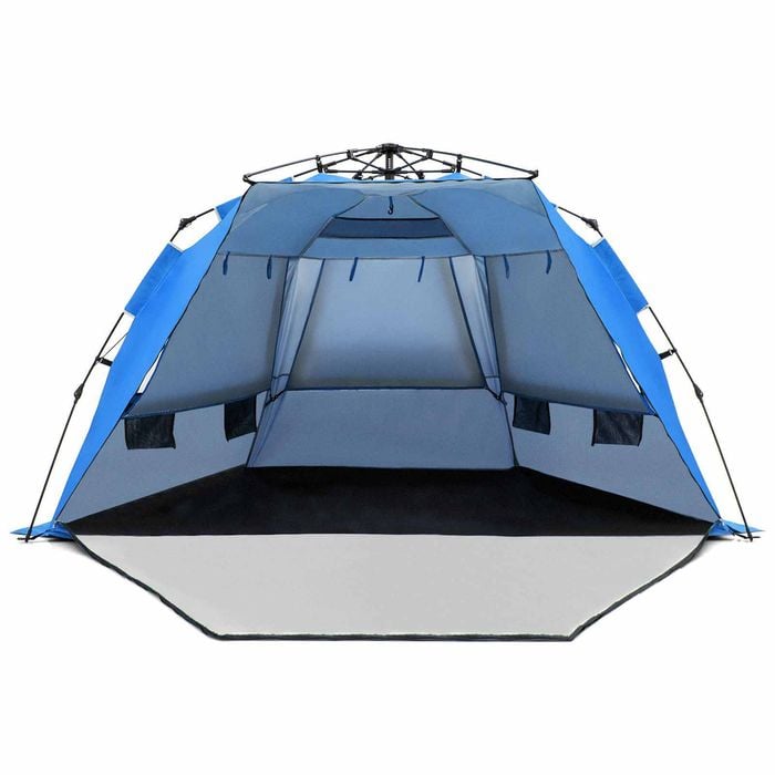 Costway 4-person Pop-up Camping Tent Outdoor Traveling Blue