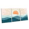 3pcs Sun and Sea Waves Print 100% Australian Made 3 x 40x60cm  (Stretched)
