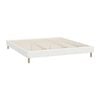 Oikiture White Boucle Bed Frame Base -King