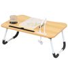 Wood Laptop Stand Table Foldable Desk Computer Study Bed Adjustable Cup Slot Tray/linght and Fan