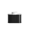 Attica Bentwood Heritage 750mm Matte Black Curved Vanity With Pure White Stone Top