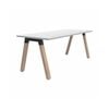 Olg Plantation Single Solid Oak Frame White Top Office Desk L1500mm X W750mm