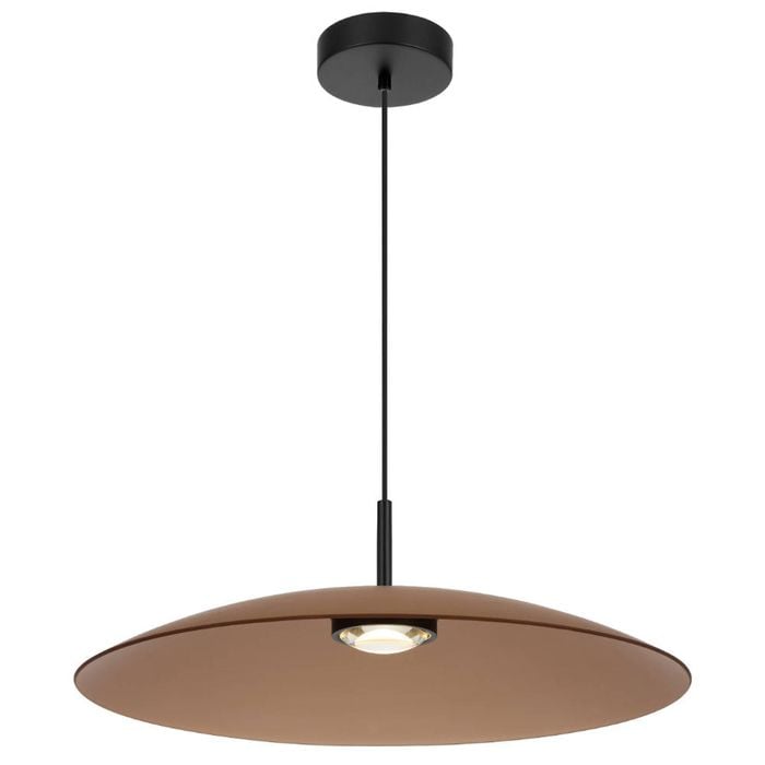 Telbix Orilla Modern Pendant Hanging Lamp Light Glass Metal Aluminium Brown Matte