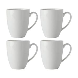 4pk Maxwell & Williams 390cml White Basics Durable Porcelain Coupe Mug - White