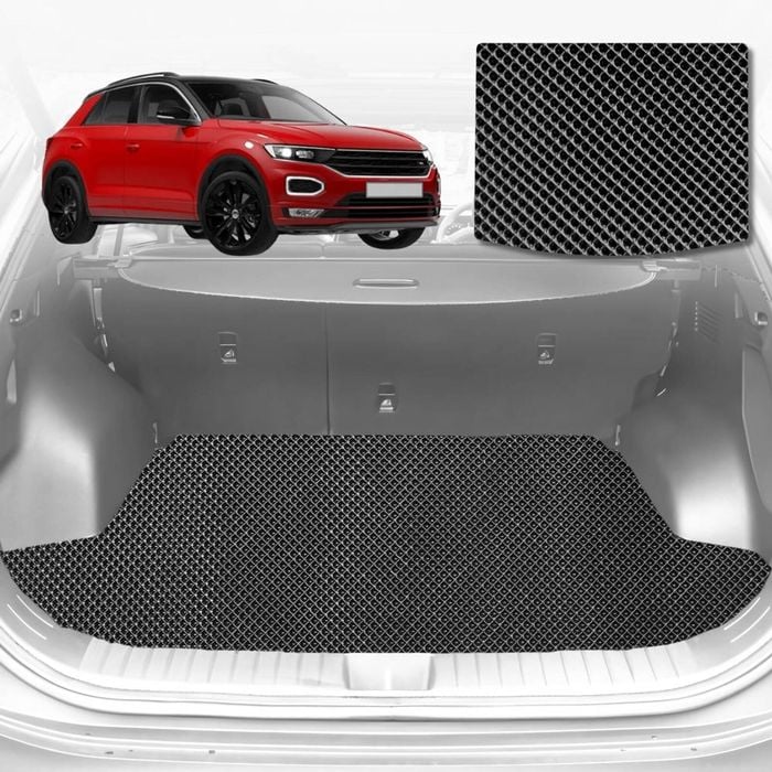 6D Diamond Car Boot Mat for VolksWagen T-Roc 2017-Current-Cargo Mat-Black-Outback GT