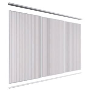 Lugna 2400 x 2701-3600mm Clear Anodised VJ Panels Wardrobe Triple Sliding Doors