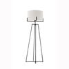 Modern Dimmable Floor Lamp w/ Linen Shade Designer Bedroom Lighting Matte Black