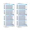 Modern Office Display Cabinet Set of 2 with LED Lighting & Glass Doors
