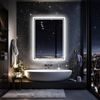 OAKORY 50x70cm Rectangular LED Bathroom Mirror Backlit Dimmable 3-Colour Light Anti-Fog Touch Control