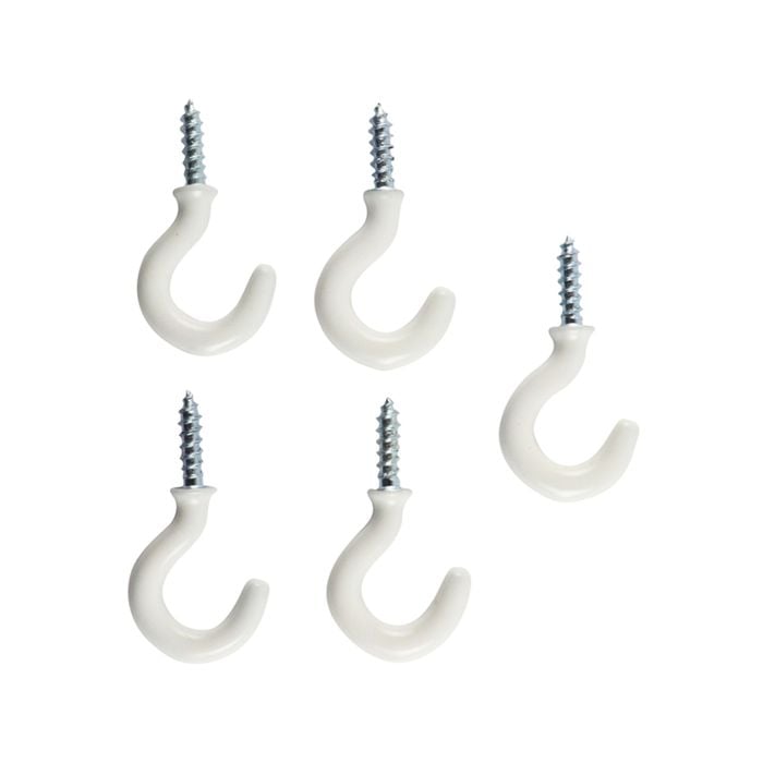 Everhang 10mm White PVC Cup Hook - 5 Pack