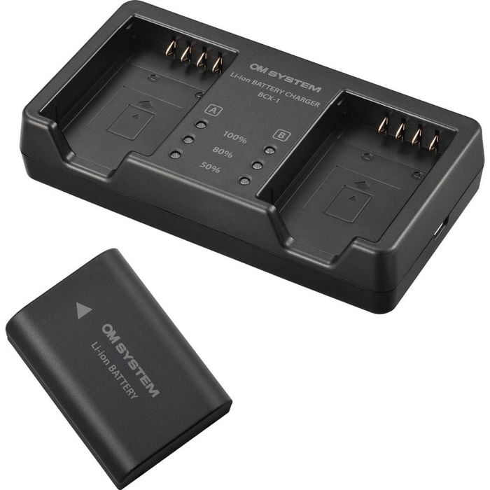 Om System Sbcx-1 Lithium-ion Rechargeable Battery And Charger Set