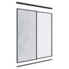 Lugna 2100 x 1201-1800mm Black 1 Mirror 1 Melamine Wardrobe Double Sliding Doors