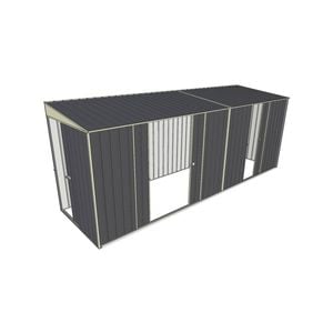 Build-a-Shed 1.5 x 5.2 x 2m Double and Single Sliding Side Door Skillion Shed - Grey