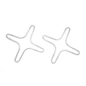 2pc Cuisena 13cm Chrome-Plated Cross Heat Reducer/Trivet Set - Silver
