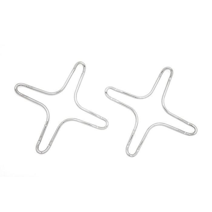 2pc Cuisena 13cm Chrome-Plated Cross Heat Reducer/Trivet Set - Silver