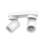 Click 2 Head Adjustable GU10 Spotlight - Matte White Finish