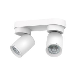 Click 2 Head Adjustable GU10 Spotlight - Matte White Finish