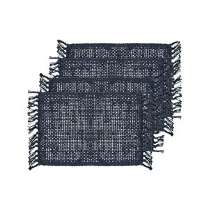 4pk J.elliot Home Rowan 33x48cm Jute Placemat - Navy