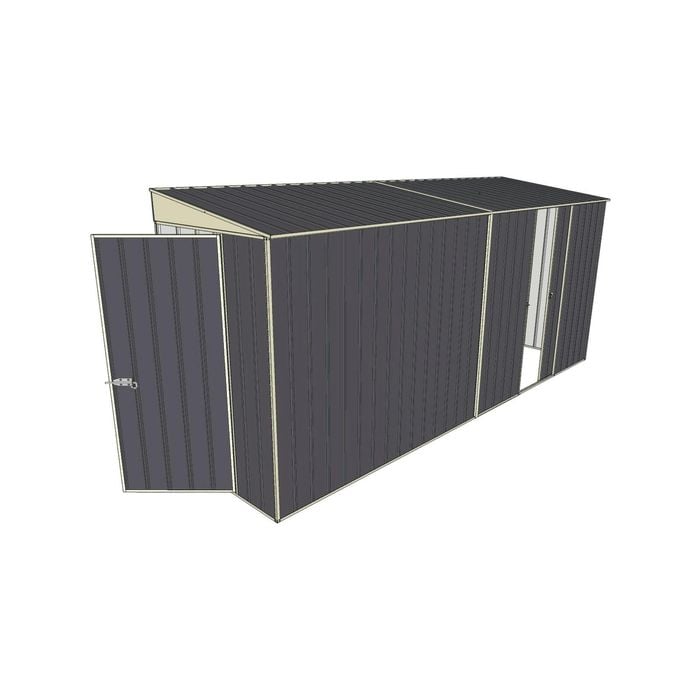 Build-A-Shed 1.2 x 4.5 x 2.0m Skillion Single Sliding Side Door Shed - Grey