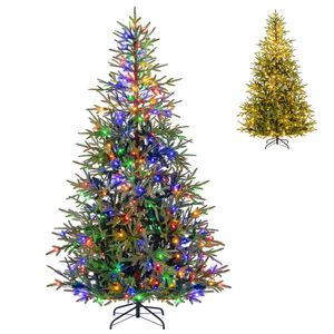 Costway 2.1M Christmas Tree 11 Light Mode 678 PE Tips Xmas Tree Decor Gift
