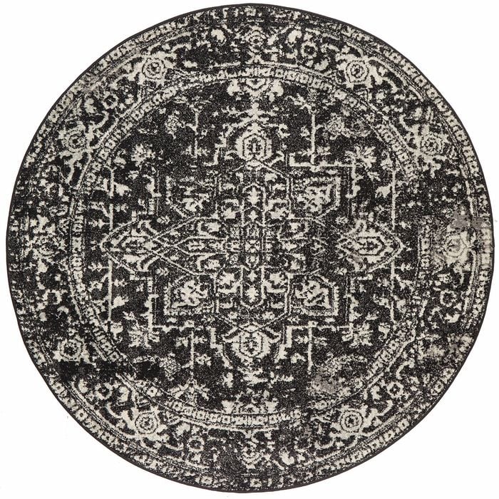 Sense 253 Charcoal 200x200cm - Medium Round Transitional Pet Friendly Indoor Rug