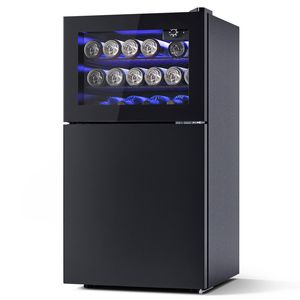 YOPOWER 80L Fridge with Freezer, Compact Refrigerator Drink Chiller for Home Kitchen