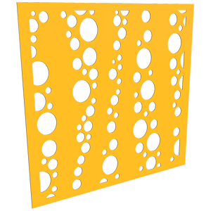 ProtectorAl 300 - 1200 x 300 - 1200mm Dark Yellow / Gloss White Bubbles Unframed Composite Deco Panel
