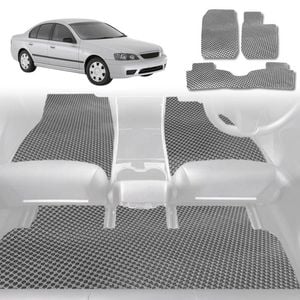 6D Diamond Car Floor Mats for Ford Falcon 2002-2008 BA BF-Full Set-Grey-Outback GT