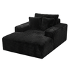 Artiss Sofa Bed Lounge Chair Sleeper Couch Chaise Single Seater Faux Fur Black