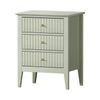 Oikiture Bedside Table 3 Drawers Nightstand Green