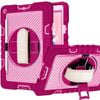 Rugged Stand Shockproof Hybrid Case with Strap For Apple iPad Mini 6 / 7 (Rose+Pink)