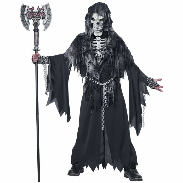 Evil Unchained Grim Reaper Horror Skeleton Monster Halloween Boys Costume M