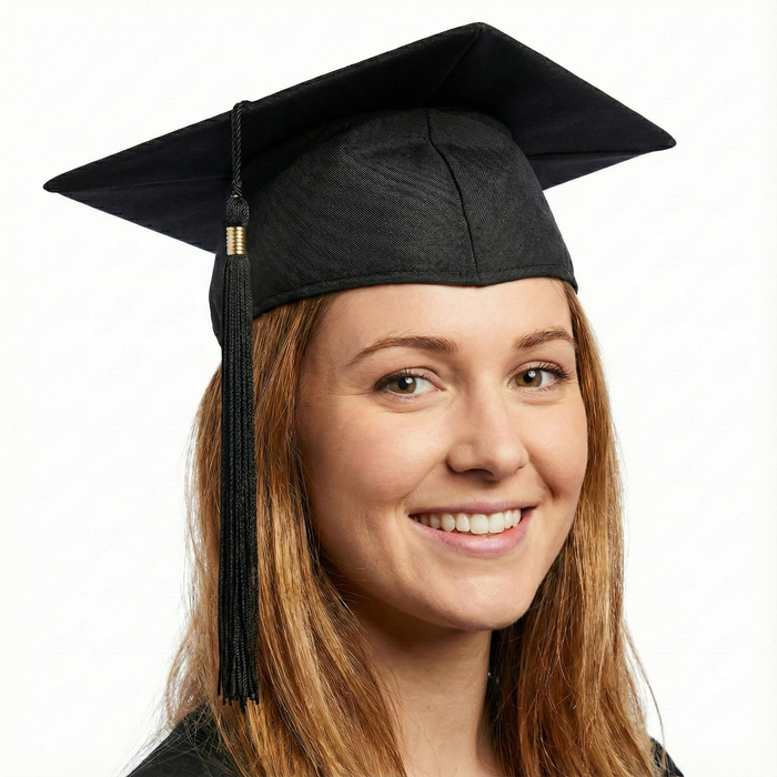Deluxe GRADUATION HAT Mortar Board Graduate Bachelor Academic Cap School Black