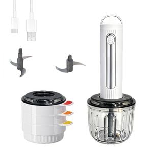 Catzon Glass Food Processor Small Wireless Electric Meat Grinder With 2 Blades 4 Bowls