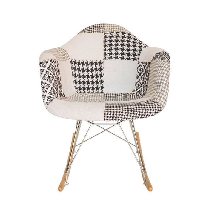 SK Designer Living | Replica Eames RAR Rocking Chair | Fabric - Multicoloured V3