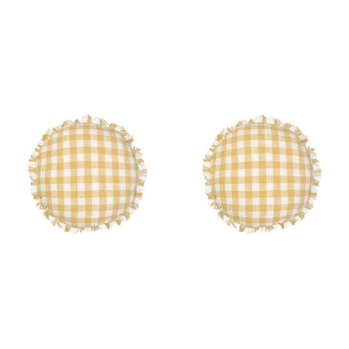 2PK Linen House 45cm Tavola Daffodil Seat Cushion Round