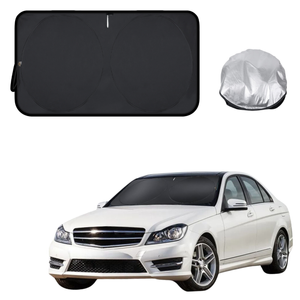 Front Windscreen Sun Shade for Mercedes-Benz C-class 2007 - 2014 Sedan (W204) - Standard 150 x 85 cm - Black