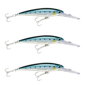 3x Rapala 12cm X Rap Magnum 15 Deep Diving Trolling Lures - Blue Sardine