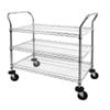 Vogue Chrome 3 Tier Wire Trolley 960x457x910mm Commercial Kitchen Storage Shelving Units Transport Cart
