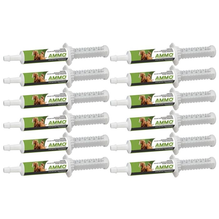 12 x Ceva Ammo Rotational Broad Spectrum Horse Wormer Paste 32.6g