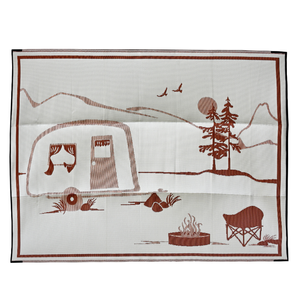 Fab Habitat 270x360cm Campsite Beige & Brown Foldable Waterproof Large Camping Carpet For Outdoor